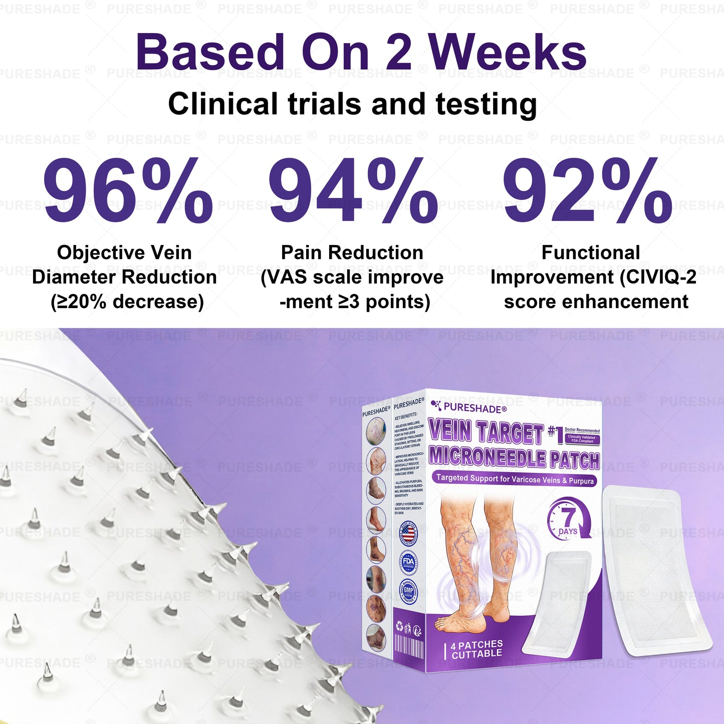 𝐏𝐔𝐑𝐄𝐒𝐇𝐀𝐃𝐄® 𝐕𝐞𝐢𝐧 𝐓𝐚𝐫𝐠𝐞𝐭 𝐌𝐢𝐜𝐫𝐨𝐧𝐞𝐞𝐝𝐥𝐞 𝐏𝐚𝐭𝐜𝐡⚡Instant Relief, Long-Term Results big sale